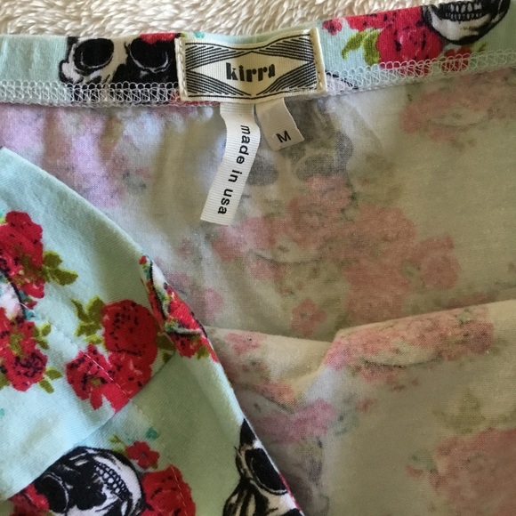 Kirra PacSun Skulls and Roses Peplum Strapless Corset Top  Tube Top - Picture 9 of 15